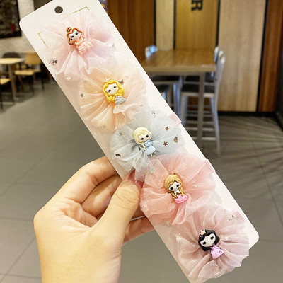 5 bucăți/set noi fete drăguț colorat șifon ace de păr copii dulci bentiță ornamente de păr agrafe barete accesorii de păr la modă