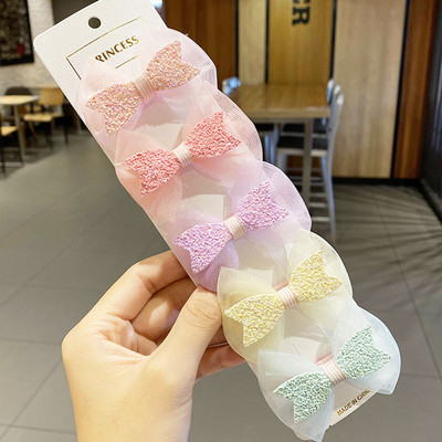 5 bucăți/set noi fete drăguț colorat șifon ace de păr copii dulci bentiță ornamente de păr agrafe barete accesorii de păr la modă