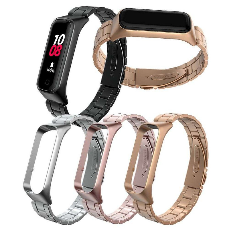 Roostevabast terasest kellarihm Samsung Galaxy Fit 2 rihmaga metallist käevõru Samsung Galaxy Fit2 R220 nutikate tarvikute jaoks