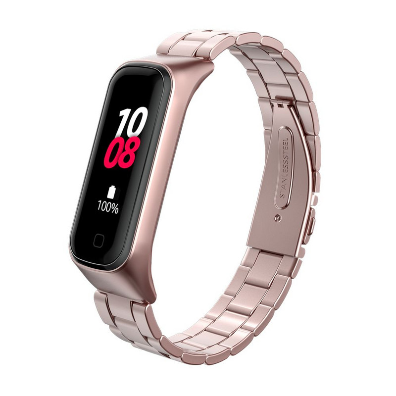 Roostevabast terasest kellarihm Samsung Galaxy Fit 2 rihmaga metallist käevõru Samsung Galaxy Fit2 R220 nutikate tarvikute jaoks