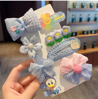 Nou în 9 bucăți/set agrafe de păr de iepure de pluș drăguț pentru fete accesorii de păr agrafe de păr dulci desene animate pentru copii decorați agraful de păr