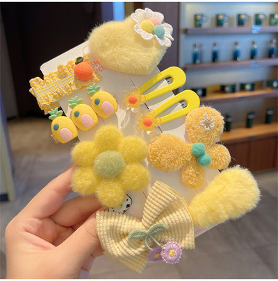 Nou în 9 bucăți/set agrafe de păr de iepure de pluș drăguț pentru fete accesorii de păr agrafe de păr dulci desene animate pentru copii decorați agraful de păr