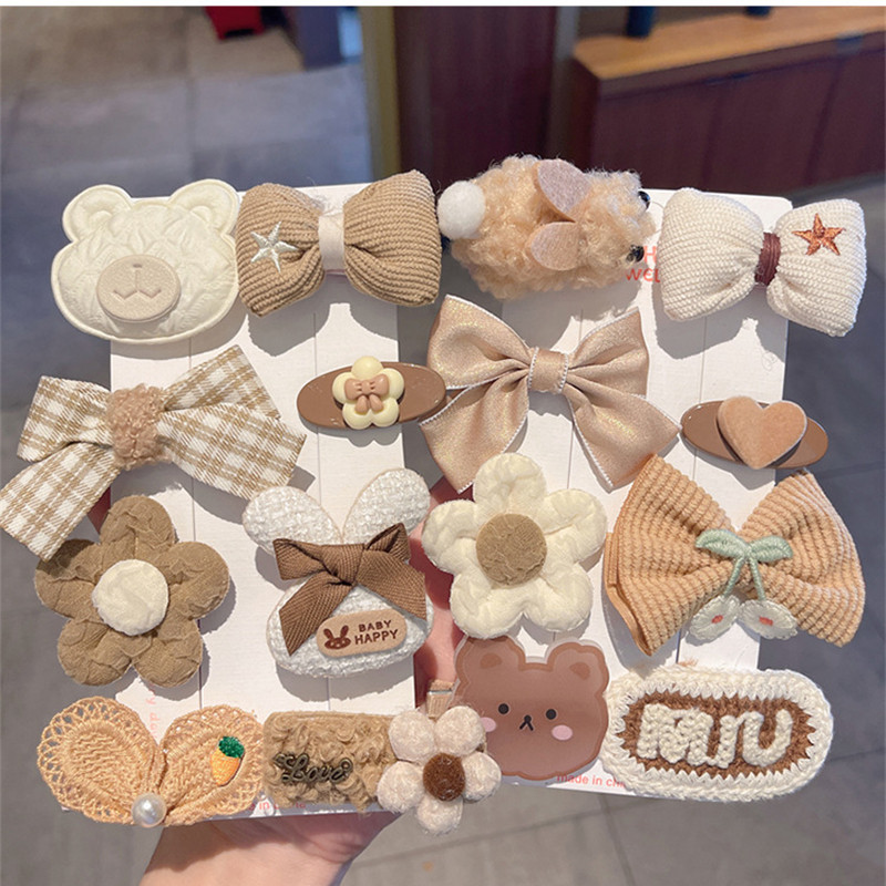 Nou în 9 bucăți/set agrafe de păr de iepure de pluș drăguț pentru fete accesorii de păr agrafe de păr dulci desene animate pentru copii decorați agraful de păr