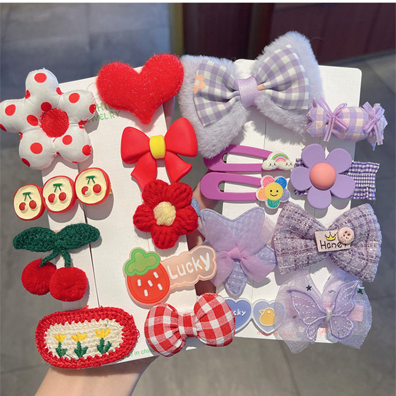 Nou în 9 bucăți/set agrafe de păr de iepure de pluș drăguț pentru fete accesorii de păr agrafe de păr dulci desene animate pentru copii decorați agraful de păr