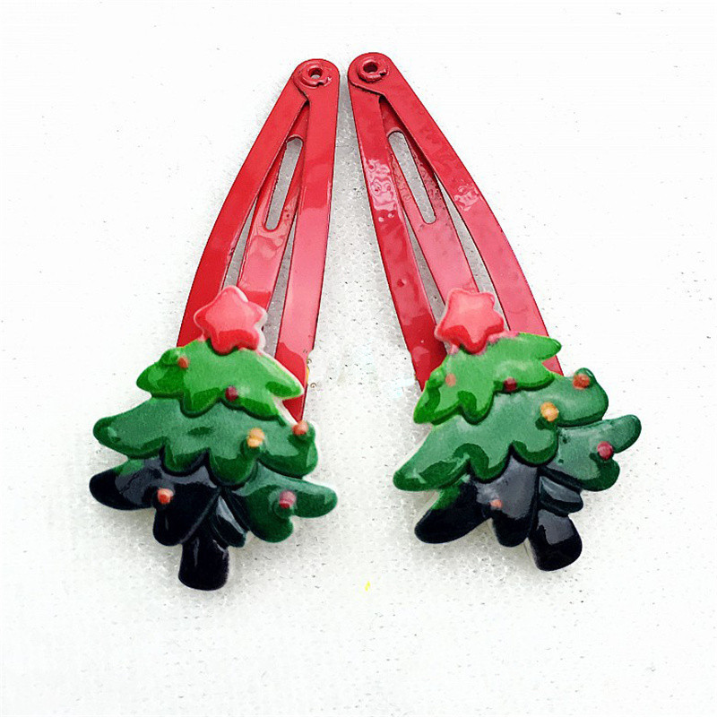 10 vnt. Mergaičių plaukų aksesuarai Kalėdiniai plaukų segtukai Kalėdų lanko derva animacinis filmas bb klipas Kalėdų Senelis Barrette gėlių plaukų segtukai vaikams