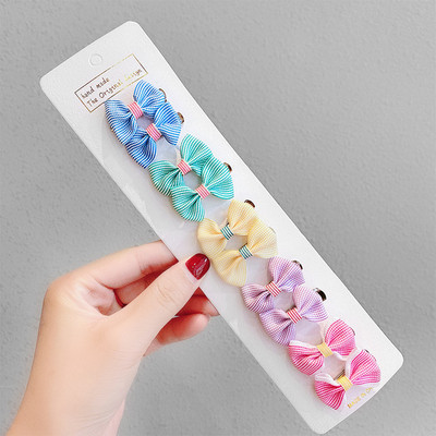 Agrafă de păr cu fundă pentru copii Drăguț Floral în carouri cu buline Accesorii pentru păr fete clemă laterală dulce cu desene animate agrafe de păr cadou