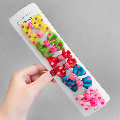 Agrafă de păr cu fundă pentru copii Drăguț Floral în carouri cu buline Accesorii pentru păr fete clemă laterală dulce cu desene animate agrafe de păr cadou