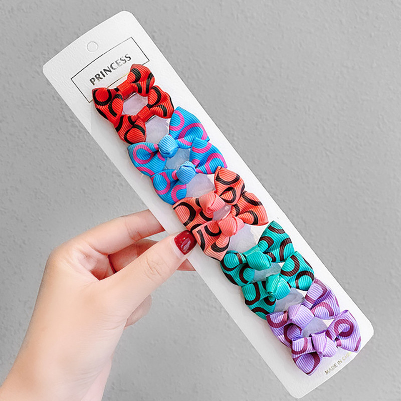 Agrafă de păr cu fundă pentru copii Drăguț Floral în carouri cu buline Accesorii pentru păr fete clemă laterală dulce cu desene animate agrafe de păr cadou