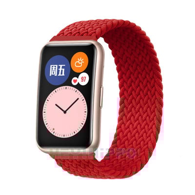 Curea din nailon pentru ceasul Huawei FIT Accesorii pentru ceasuri inteligente Brățară cu buclă Brățară Banda țesătă elastică pentru ceasuri Huawei potrivire