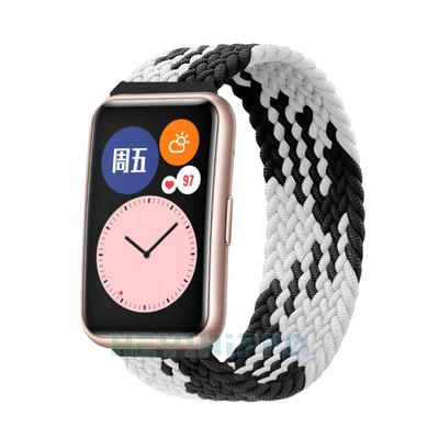 Curea din nailon pentru ceasul Huawei FIT Accesorii pentru ceasuri inteligente Brățară cu buclă Brățară Banda țesătă elastică pentru ceasuri Huawei potrivire