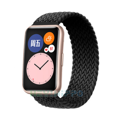 Curea din nailon pentru ceasul Huawei FIT Accesorii pentru ceasuri inteligente Brățară cu buclă Brățară Banda țesătă elastică pentru ceasuri Huawei potrivire