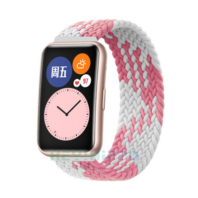 Curea din nailon pentru ceasul Huawei FIT Accesorii pentru ceasuri inteligente Brățară cu buclă Brățară Banda țesătă elastică pentru ceasuri Huawei potrivire