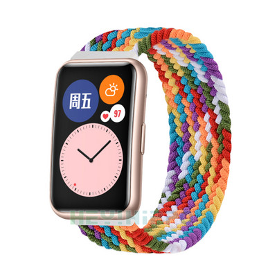 Curea din nailon pentru ceasul Huawei FIT Accesorii pentru ceasuri inteligente Brățară cu buclă Brățară Banda țesătă elastică pentru ceasuri Huawei potrivire