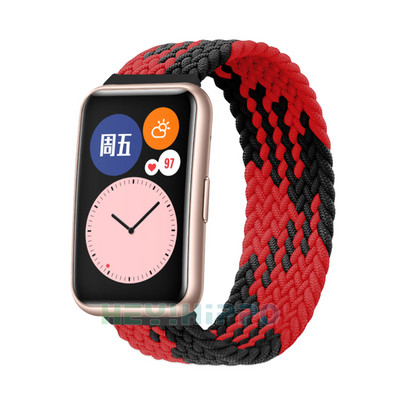 Curea din nailon pentru ceasul Huawei FIT Accesorii pentru ceasuri inteligente Brățară cu buclă Brățară Banda țesătă elastică pentru ceasuri Huawei potrivire