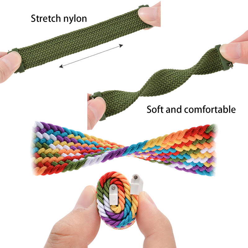 Curea din nailon pentru ceasul Huawei FIT Accesorii pentru ceasuri inteligente Brățară cu buclă Brățară Banda țesătă elastică pentru ceasuri Huawei potrivire