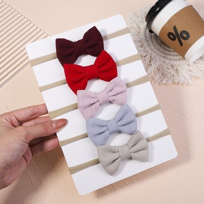 5 bucăți/set fundite din catifea bentiță pentru copii pentru copii benzi elastice pentru păr bentita de nailon turban pentru nou-născut accesorii pentru păr pentru fete