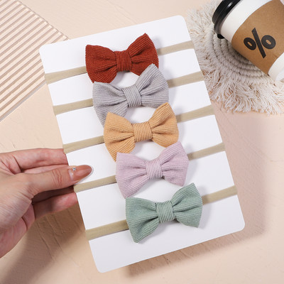 5 bucăți/set fundite din catifea bentiță pentru copii pentru copii benzi elastice pentru păr bentita de nailon turban pentru nou-născut accesorii pentru păr pentru fete