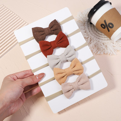 5 bucăți/set fundite din catifea bentiță pentru copii pentru copii benzi elastice pentru păr bentita de nailon turban pentru nou-născut accesorii pentru păr pentru fete