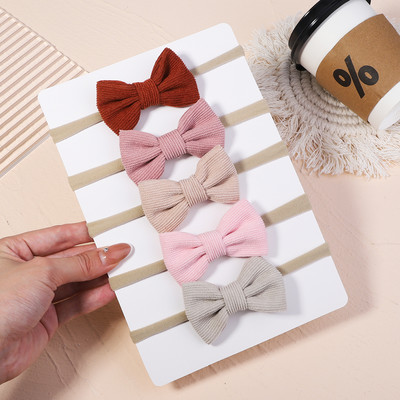 5 bucăți/set fundite din catifea bentiță pentru copii pentru copii benzi elastice pentru păr bentita de nailon turban pentru nou-născut accesorii pentru păr pentru fete