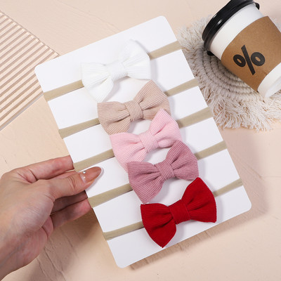 5 bucăți/set fundite din catifea bentiță pentru copii pentru copii benzi elastice pentru păr bentita de nailon turban pentru nou-născut accesorii pentru păr pentru fete