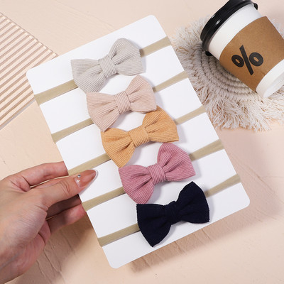 5 bucăți/set fundite din catifea bentiță pentru copii pentru copii benzi elastice pentru păr bentita de nailon turban pentru nou-născut accesorii pentru păr pentru fete