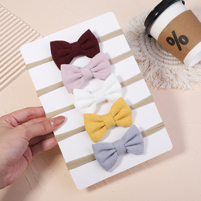5 bucăți/set fundite din catifea bentiță pentru copii pentru copii benzi elastice pentru păr bentita de nailon turban pentru nou-născut accesorii pentru păr pentru fete