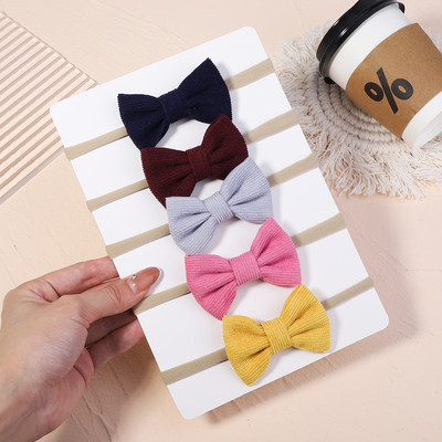 5 bucăți/set fundite din catifea bentiță pentru copii pentru copii benzi elastice pentru păr bentita de nailon turban pentru nou-născut accesorii pentru păr pentru fete