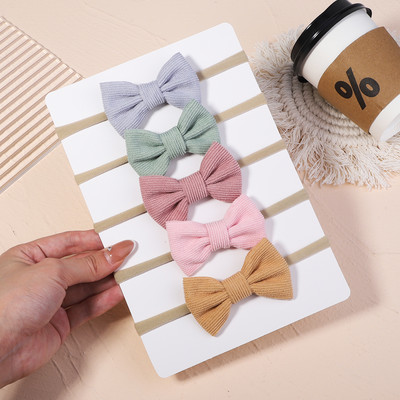 5 bucăți/set fundite din catifea bentiță pentru copii pentru copii benzi elastice pentru păr bentita de nailon turban pentru nou-născut accesorii pentru păr pentru fete