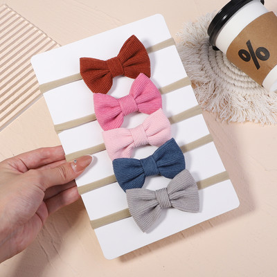 5 bucăți/set fundite din catifea bentiță pentru copii pentru copii benzi elastice pentru păr bentita de nailon turban pentru nou-născut accesorii pentru păr pentru fete