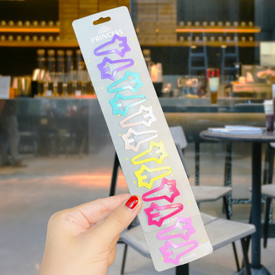 12 tk/komplekt Armsad värvilised geomeetrilised tähekujulised vesitilgakujulised juuksenõelad tüdrukutele armsad juuksekaunistused.