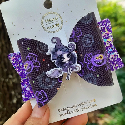 2021-es Halloween hajmasni lányoknak Pumpkin Pinwheel hajkapcsok Fejfedők Hajtűk Hajkiegészítők 3,5 hüvelykes MÉRET