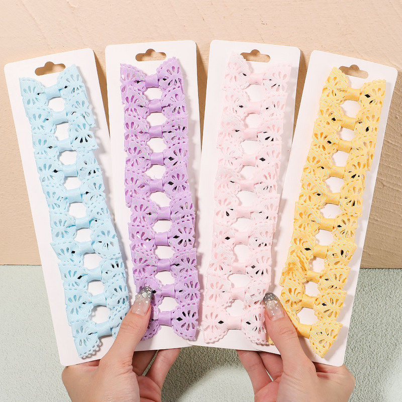 10Pcs/Set Mini bombone boje šuplje ukosnice mašne Koje za kosu za djecu Djevojčice Ukosnice Pokrivala za glavu Dodaci za kosu Veleprodaja