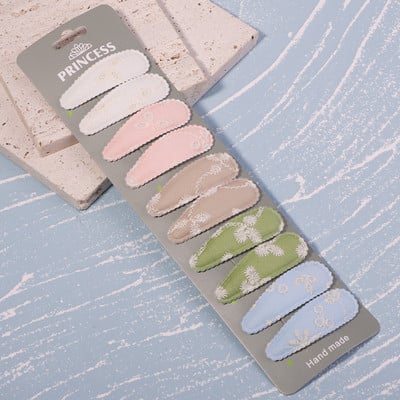 10 buc/set agrafe de păr cu broderie imprimate pentru fete copii BB agrafe colorate pentru femei Accesorii de stil de modă