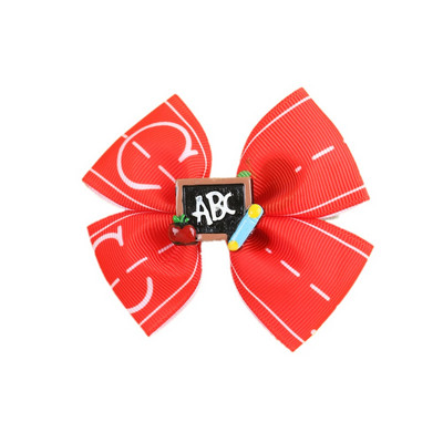 Επιστροφή στο σχολείο 3'' Glitter Bows Κλιπ μαλλιών για κορίτσια Barrettes μαλλιών γράμματα μολύβι Αξεσουάρ για τα μαλλιά Bowknot φουρκέτα Παιδικά καλύμματα κεφαλής