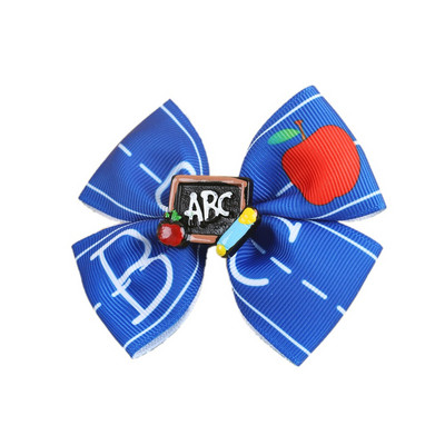 Επιστροφή στο σχολείο 3'' Glitter Bows Κλιπ μαλλιών για κορίτσια Barrettes μαλλιών γράμματα μολύβι Αξεσουάρ για τα μαλλιά Bowknot φουρκέτα Παιδικά καλύμματα κεφαλής