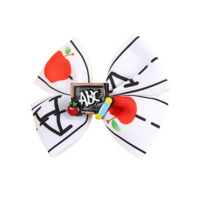 Επιστροφή στο σχολείο 3'' Glitter Bows Κλιπ μαλλιών για κορίτσια Barrettes μαλλιών γράμματα μολύβι Αξεσουάρ για τα μαλλιά Bowknot φουρκέτα Παιδικά καλύμματα κεφαλής