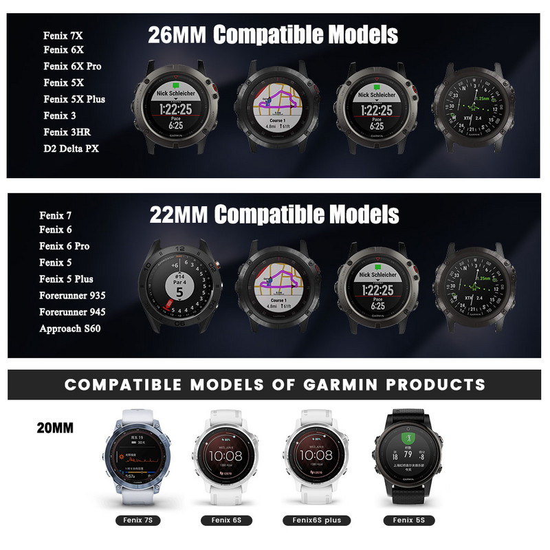 NOVO 2022. Remen za sat za Garmin Fenix 7X 7 7S EPIX EPIX2 Instinct 2 Instinct2 2S Remen za sat Remen Hook&Look Najlonska narukvica za remen