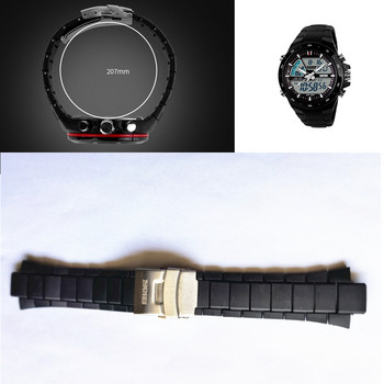 1 комплект аксесоари за спортни часовници за Skmei 1016 Пластмасова гривна Регулируема резервна каишка за часовник Щипка от неръждаема стомана