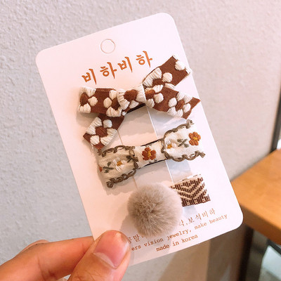 3 buc/lot Agrafe de păr cu broderie florală Accesorii de păr pentru copii Agrafe cleme de păr pentru bebeluși Agrafe pentru fete Agrafe pentru copii