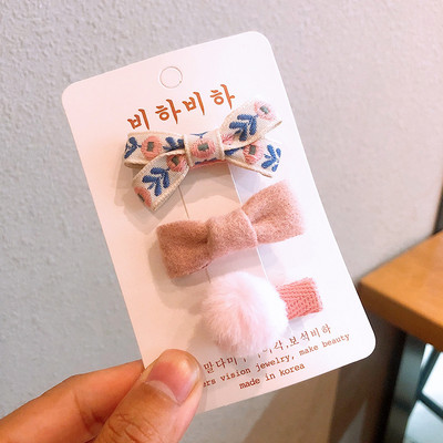 3 buc/lot Agrafe de păr cu broderie florală Accesorii de păr pentru copii Agrafe cleme de păr pentru bebeluși Agrafe pentru fete Agrafe pentru copii