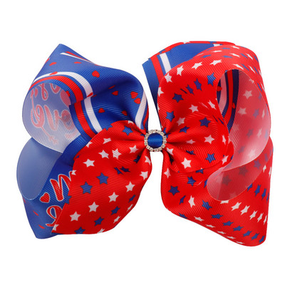 ncmama 4 iulie funde de păr cu agrafe pentru fete funde mari de păr steag SUA Ziua Independenței cleme de păr Festival accesorii de păr pentru copii