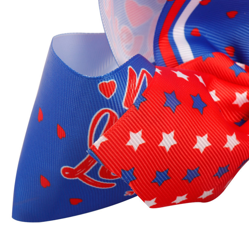 ncmama 4 iulie funde de păr cu agrafe pentru fete funde mari de păr steag SUA Ziua Independenței cleme de păr Festival accesorii de păr pentru copii
