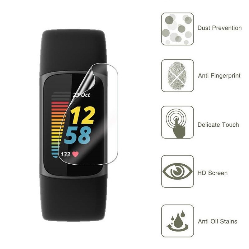 2 komada meke TPU prozirne zaštitne folije za Fitbit Charge 5/4/3 Smart Band narukvicu Zaštitna maska za zaslon Smartband Dodaci