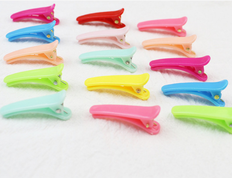 50db lányok cukorka színes kacsa szájcsipesz női divat műanyag hajcsat hajtűk hajkiegészítők metszőbilincs fodrászat