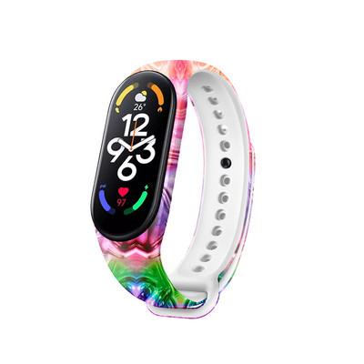 Print Silikonska narukvica za Xiaomi Mi Band 7 remen Sportska narukvica Miband Dodaci za pametne satove Correa za Mi Band7 remen