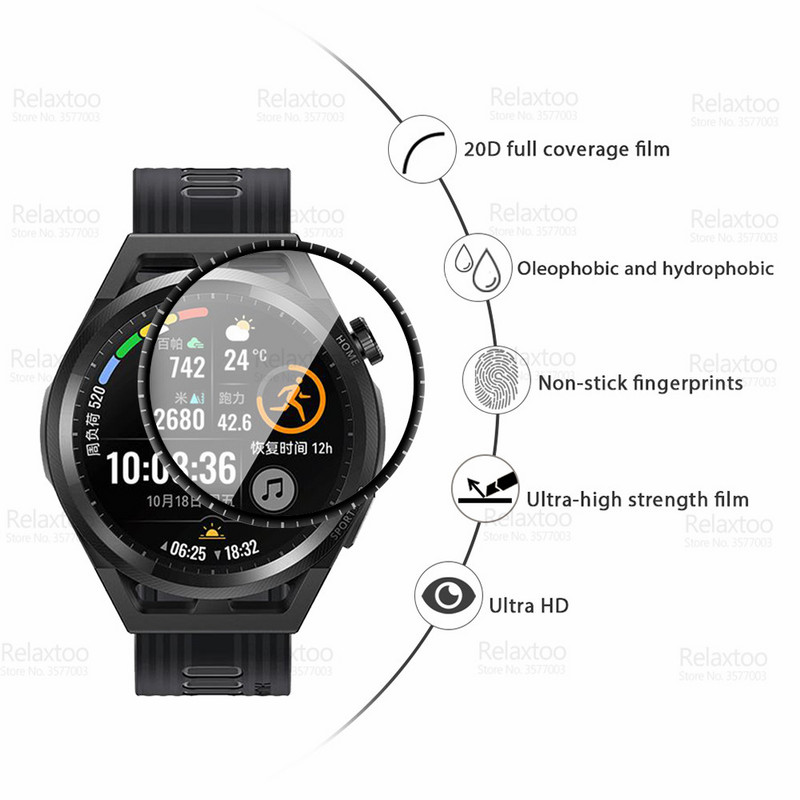 3-1 vnt 9D lenktas, skirtas Huawei Watch GT Runner Stiklo ekrano apsauga Huawey WatchGT GT GTRunner Smartwatch Minkšta apsauginė plėvelė