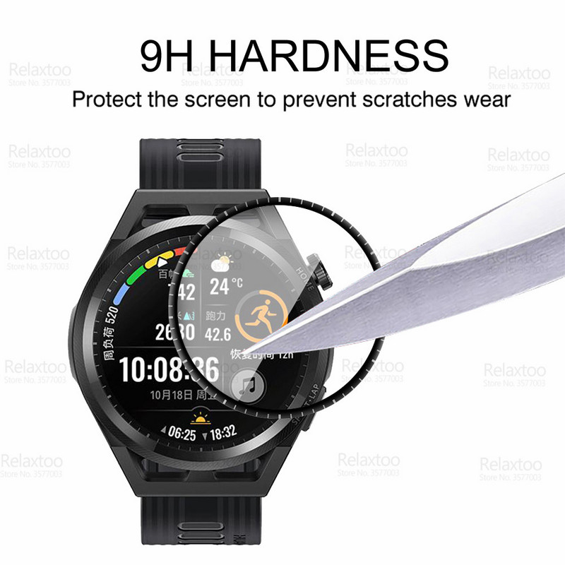 3-1 vnt 9D lenktas, skirtas Huawei Watch GT Runner Stiklo ekrano apsauga Huawey WatchGT GT GTRunner Smartwatch Minkšta apsauginė plėvelė
