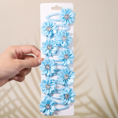 10kom/set Jednobojne kopče za kosu sa vještačkim kamenčićima za djecu Ručno izrađene BB kopče Ukosnice Pokrivala za glavu Modni dodaci za kosu za djevojke