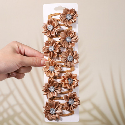 10kom/set Jednobojne kopče za kosu sa vještačkim kamenčićima za djecu Ručno izrađene BB kopče Ukosnice Pokrivala za glavu Modni dodaci za kosu za djevojke