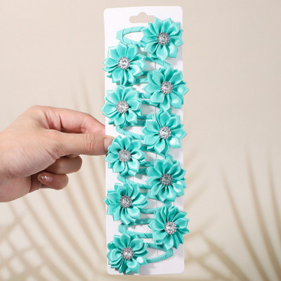 10kom/set Jednobojne kopče za kosu sa vještačkim kamenčićima za djecu Ručno izrađene BB kopče Ukosnice Pokrivala za glavu Modni dodaci za kosu za djevojke